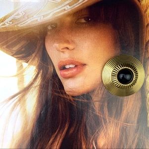 80’s Retro Gold Tone Metal Clip-On Statement Earrings